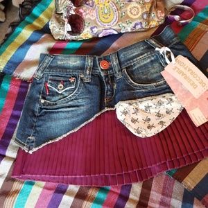 Y2K Vintage 10 FEET Desirable Denim Crop Jeans Skirt